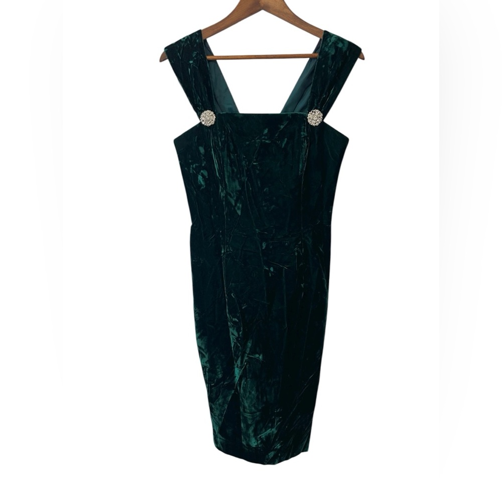 Women’s Vintage‎ Morgan Taylor crushed Velvet Emerald Green Size 8 Christmas